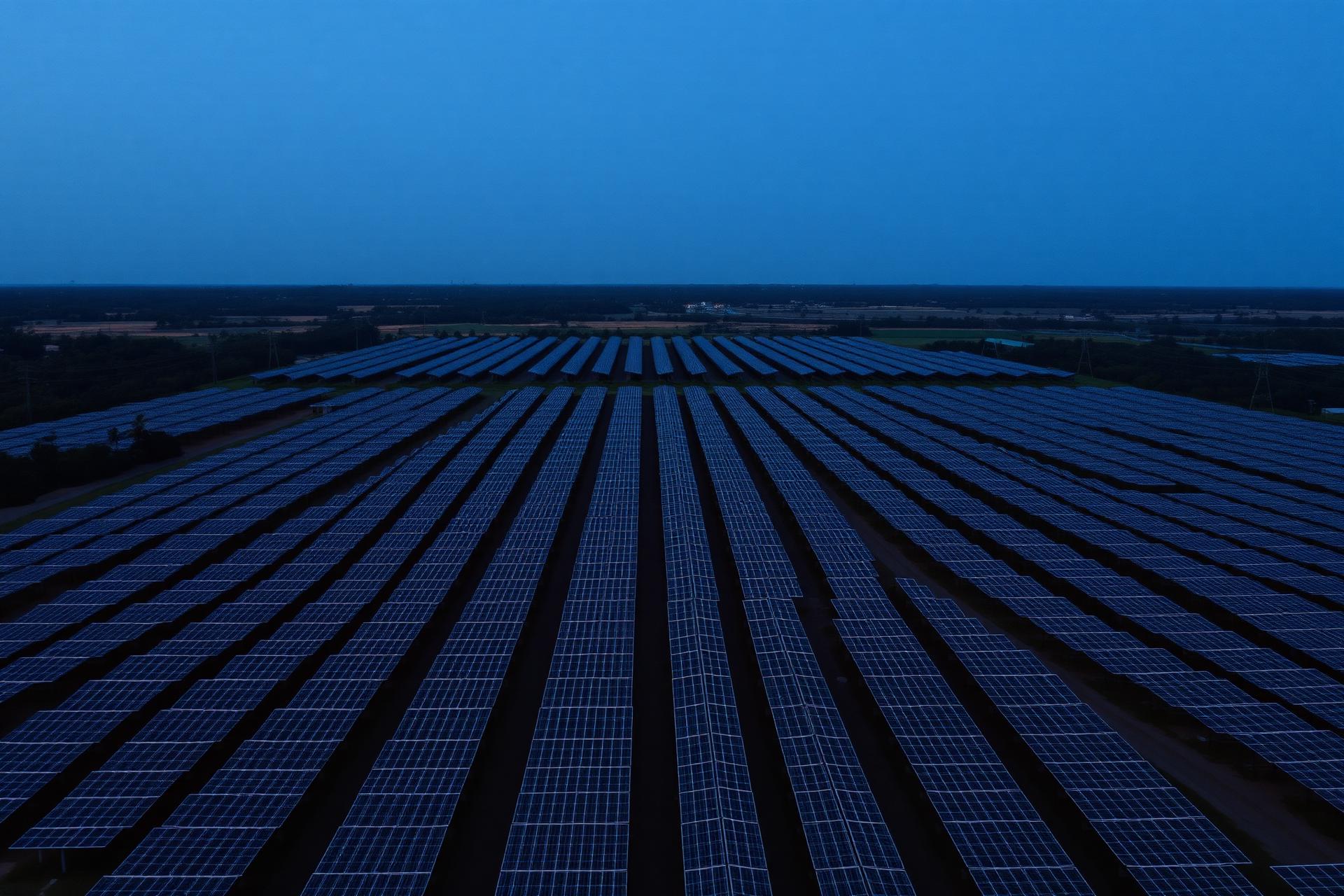 Utility-scale solar array under development on Guyana's coastal corridor.